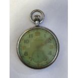 MILITARY BASE METAL JAEGER LE COUTRE POCKET WATCH ,