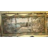 AUBUSSON STYLE WALL HANGING OF AN ITALIAN LAKE SCENE