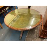 LEATHER TOPPED MAHOGANY CIRCULAR TABLE