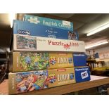 FIVE ASSORTED JIGSAW PUZZLES