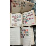 THREE HARDBACK STAMP ALBUMS AND CONTENTS