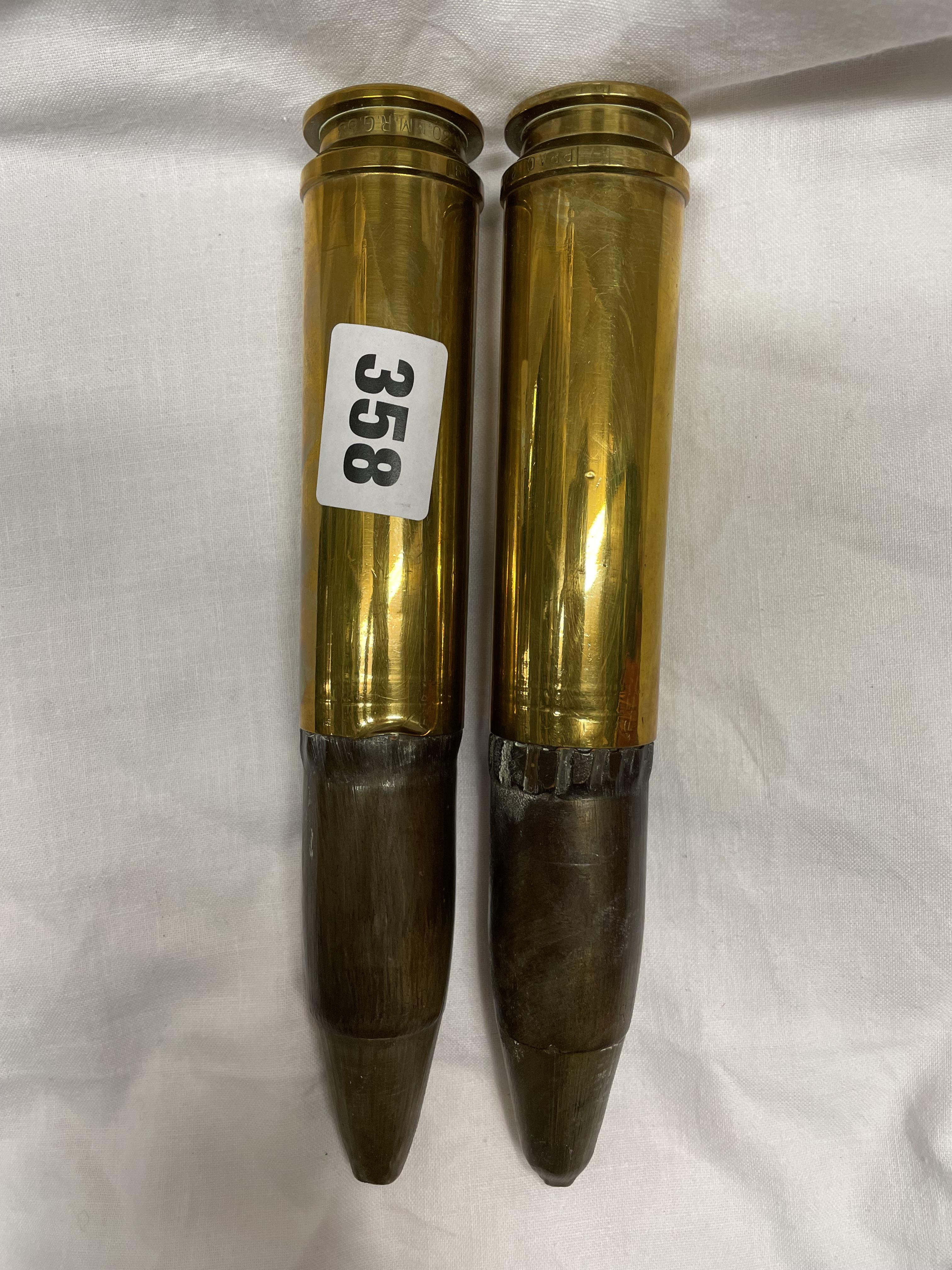 TWO TRENCH ART SHELL CASES