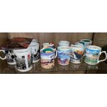 YORKSHIRE TEA LANDSCAPE MUG COLLECTION AND ROYAL MAIL FOOTBALL COLLECTION MUGS