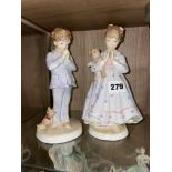 ROYAL WORCESTER PORCELAIN 'I WISH' AND 'I PRAY' FIGURES