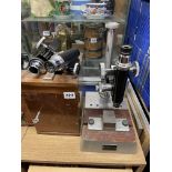BECK OF LONDON MICROSCOPE WITH WOODEN BOX OF ACCESSORIES