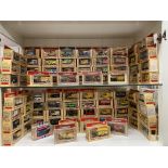 TWO SHELVES OF BOXED LLEDO DIECAST MODELS OF DAYS GONE BY VEHICLES