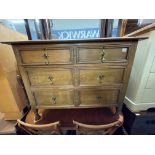 OAK TWO OVER TWO DRAWER CHEST