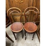 PAIR OF BENTWOOD THONET LABELLED BISTRO CHAIRS