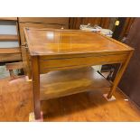 YEW LAMP TABLE WITH DRAWER