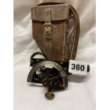 VINTAGE AWA INSPECTION LEVEL GAUGE IN LEATHER POUCH