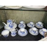 ROYAL TUSCAN BONE CHINA BLUE FLORAL TEA SERVICE