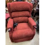 RED FABRIC ELECTRIC RECLINING CHAIR