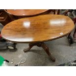 VICTORIAN TRIPOD BASED OVAL TABLE