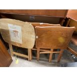 PAIR OF FOLDING LAP TABLES AND ONE OTHER