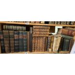 SHELF CONTAINING LEATHER BOUND ANTIQUARIAN BOOKS - ROLLINS ANCIENT HISTORY, CASSELLS MAGAZINE,