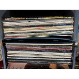 TWO PLASTIC CASES OF VINYL LP RECORDS - VARIOUS