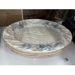 ONE LARGE CORONA PATTERNED OVAL MEAT PLATTER AND FOUR PLATTERS