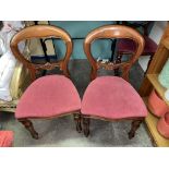 THREE VICTORIAN STYLE KIDNEY BACKED DINING CHAIRS