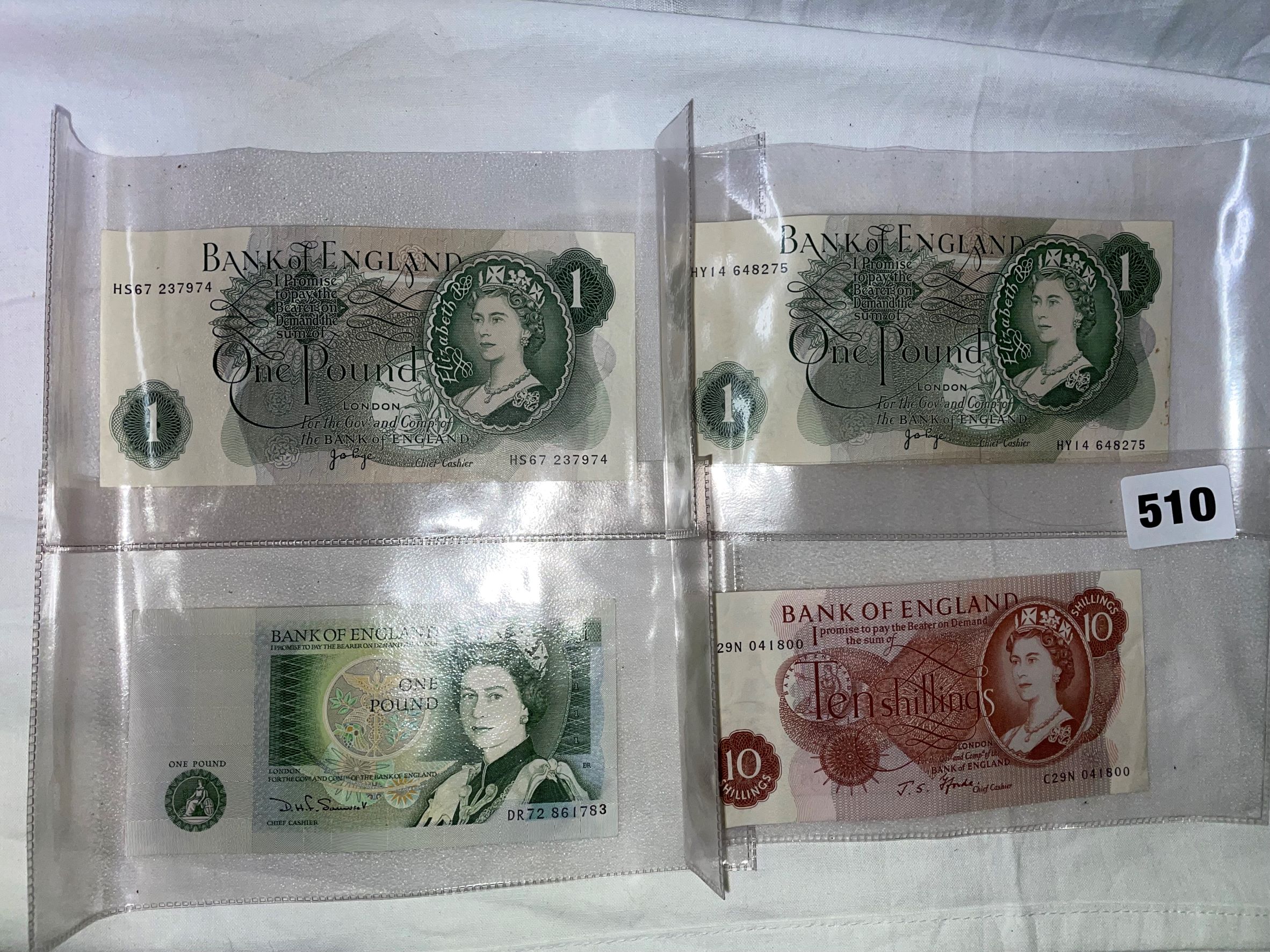 GB TEN SHILLING AND OLD ONE POUND NOTES