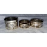 COLLECTION OF SILVER NAPKIN RINGS X THREE