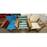 THREE FOLDING CANVAS DIRECTOR STYLE CHAIRS