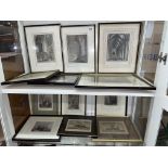 SELECTION OF ANTIQUARIAN TINTED PRINTS OF CATHEDRALS AND INTERIORS OF CATHEDRALS