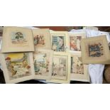 SELECTION OF UNFRAMED PRINTS, SOME COPY RIGHT PRINTS AND "GREEK TASK" EXAMPLES BY J.