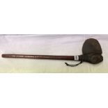 ANTIQUE ROUND BLADED WAR CLUB WITH LEATHER BINDING