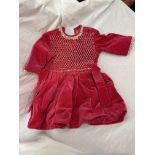 VINTAGE BETA OF LONDON PINK VELVET CHILDS DRESS