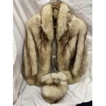 FUR HALF LENGTH JACKET AND MATCHING HAT