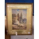 WATERCOLOUR LANDSCAPE IN GILT FRAME OF A WOODLAND SCENE F/G