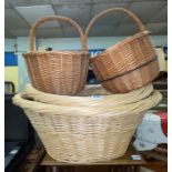 WICKER WORK WASHING AND HEN BASKETS