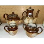 DOULTON LAMBETH SILVER RIMMED BACHELOR TEA AND COFFEE SERVICE SOME A/F