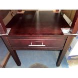 PAIR OF CHERRY WOOD LAMP TABLES WITH FITTED DRAWER