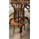 EDWARDIAN MAHOGANY SPINDLE TURNED PLANTER STAND