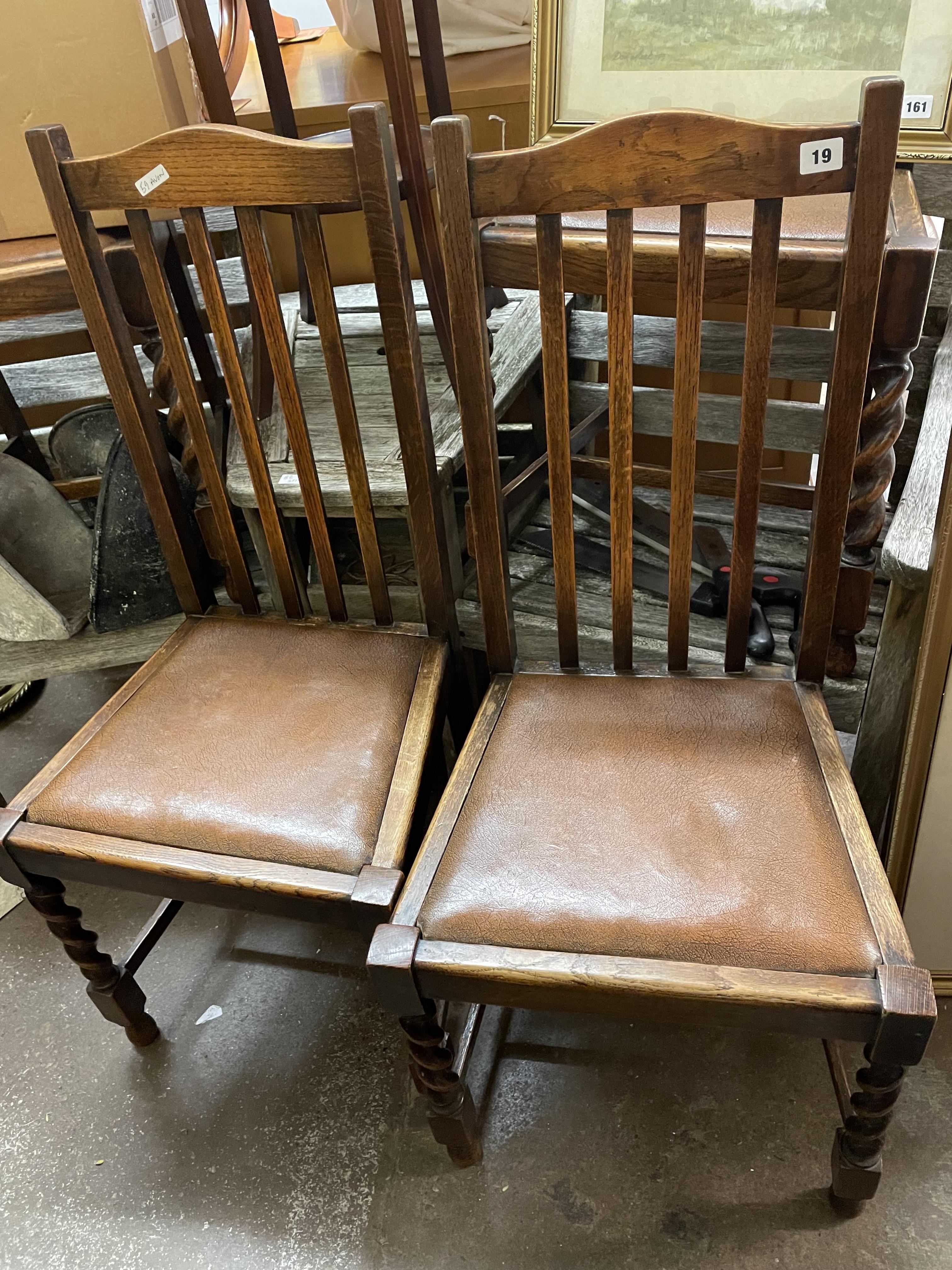 FOUR OAK BARLEY TWIST CHAIRS - Image 2 of 2