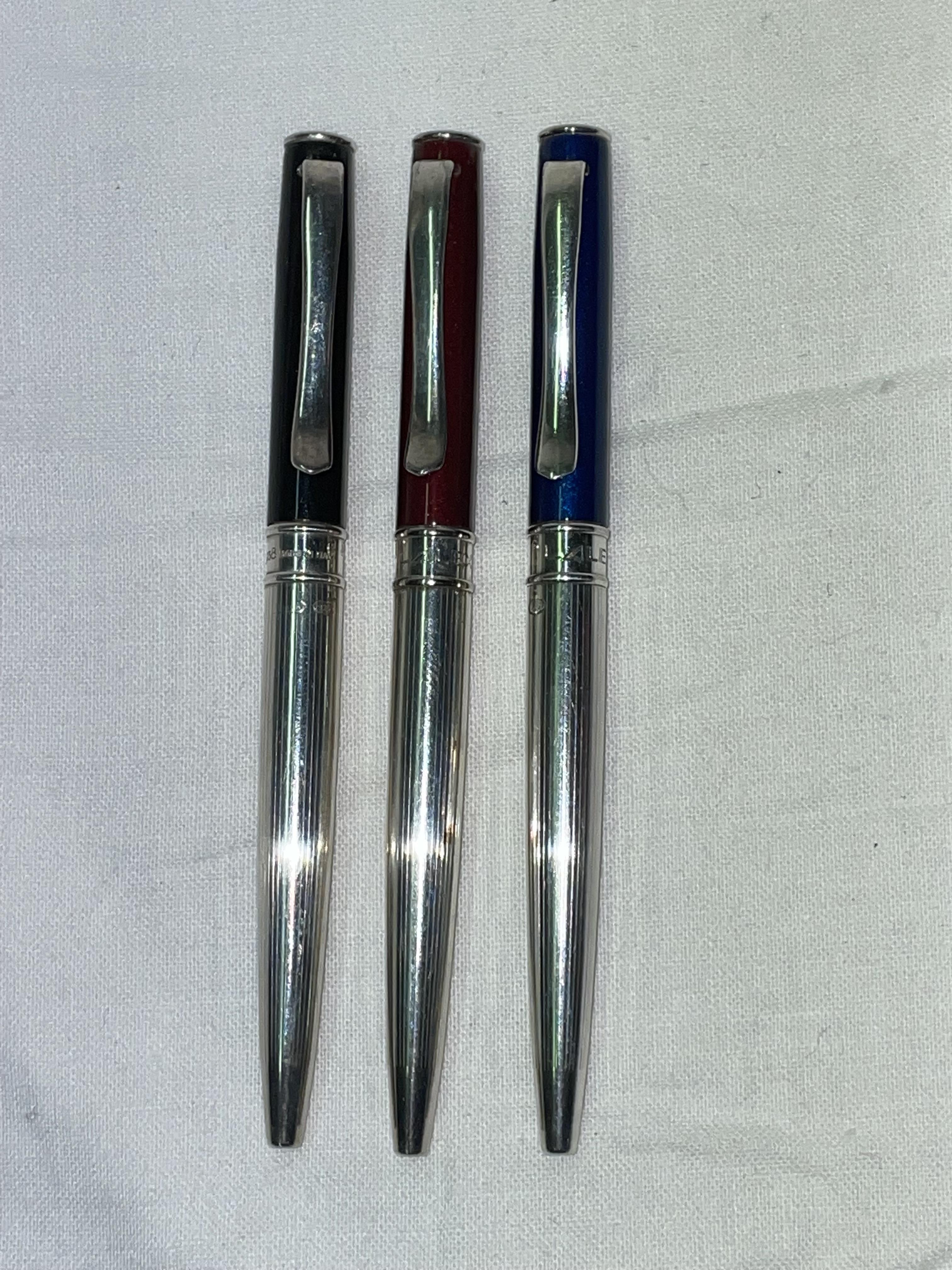 THREE "LALEX 1938" SILVER CASED MINI BALLPOINT PENS - Image 3 of 5