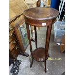 EDWARDIAN MAHOGANY AND BOX LINE INLAID JARDINIERE STAND