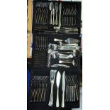 CASED BACHMAYR STAINLESS AND GOLD CANTEEN OF CUTLERY