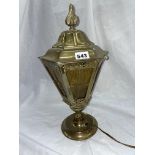 BRASS HEXAGONAL LANTERN TABLE LAMP