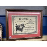 BOVRIL ADVERTISING PRINT FRAMED AND GLAZED