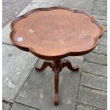 PADAUK TRIPOD WINE TABLE WITH SEGMENTED TOP