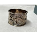 JAPANESE WHITE METAL DRAGON NAPKIN RING THE INSIDE ENGRAVED TOKYO 1907