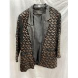 STAMPEDE LEATHER SUEDE STALLION DECORATED JACKET WITH FRINGED SHOULDERS