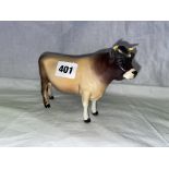 BESWICK GLOSS DUNSLEY COY BOY JERSEY BULL