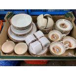 CARTON CONTAINING A BONE CHINA TEA SERVICE AND OTHER TABLE WARES AND A NEW HALL TEA/COFFEE SERVICE