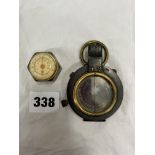 WWI 1918 MILITARY FIELD COMPASS AND A NUT ENGINEERED GAUGE