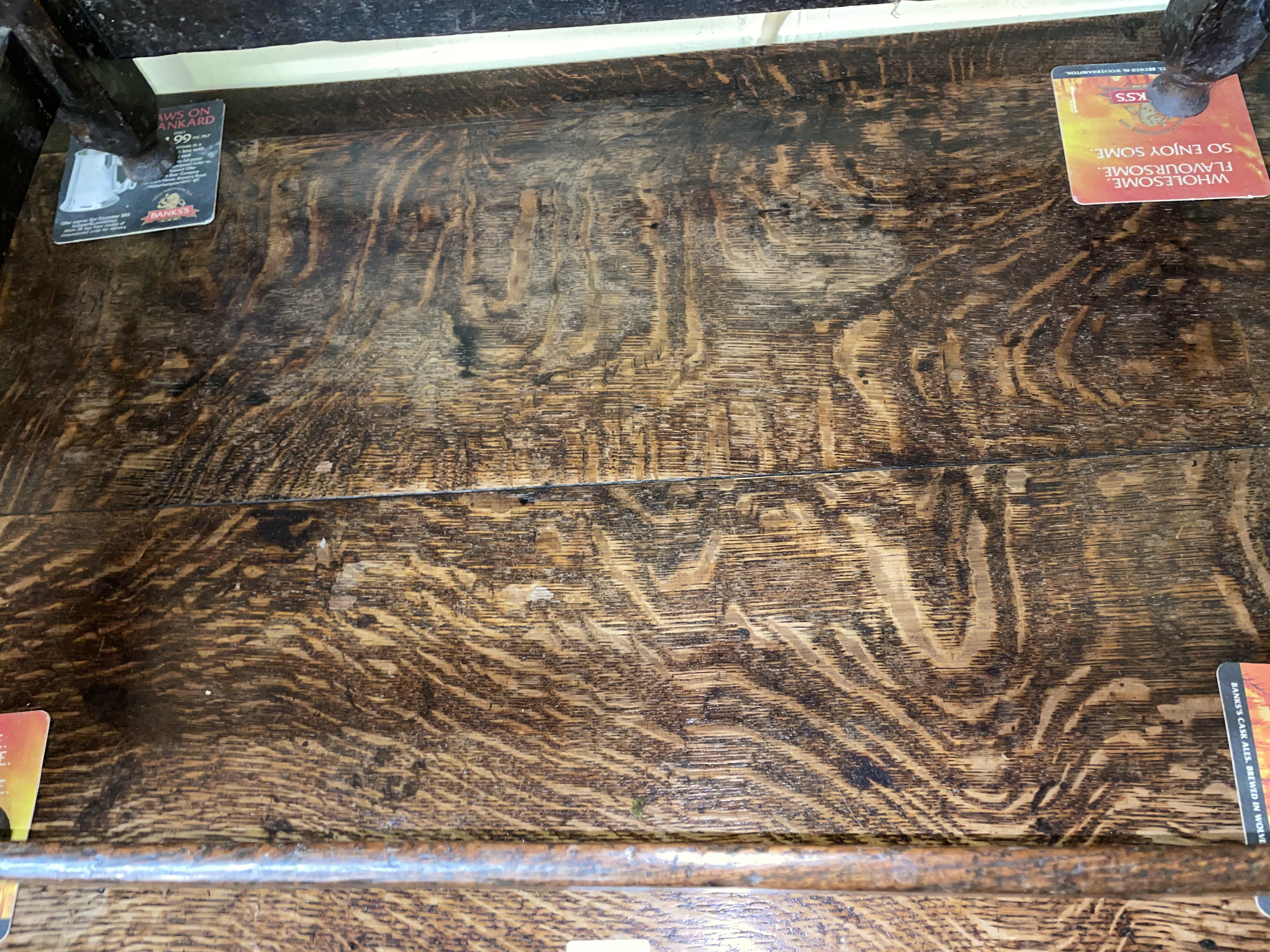 18TH CENTURY OAK LOWBOY/SIDE TABLE WITH SINGLE DRAWER ABOVE AN UNDULATED APRON - Image 2 of 3