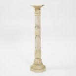 Italian Alabaster Column Form Pedestal, c.1900, height 42.25 in — 107.3 cm