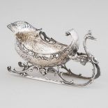 German Silver Sleigh-Form Bonbon Dish, probably Hanau, early 20th century, length 5.9 in — 15 cm